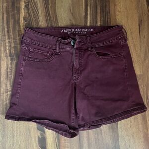 American Eagle Outfitters Burgundy Jean Shorts
